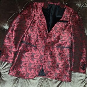 Kilburne & Finch Paisley Red Men's Blazer and Matching  Waistcoat